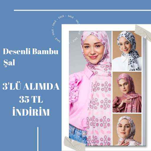 Desenli Bambu Şal 3 Adet 735 TL Yerine 700 TL